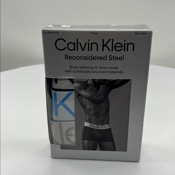 Calvin Klein Reconsidered Steel Trunk Pack in Black and Gray - Picture 1 of 3